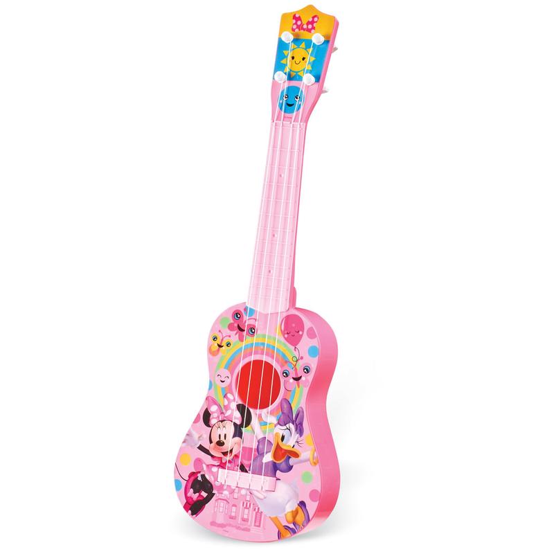 Guitarra Disney Minnie Mouse para crianças com pinos e cordas de
